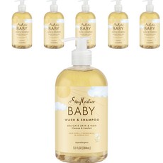 시어모이스처 로우 시어 카모마일 & 아르간 오일 키즈 워시 & 샴푸, 384ml, 6개