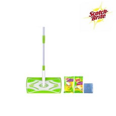 3M 스카치브라이트 표준형 막대걸레+정전기10매+물걸레 1매+ 초극세사 청소포 1매, 1개
