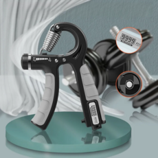 台灣出貨 電子計數彈簧握力手部力量鍛煉器手指恢復可調節手部肌肉開發器彈簧握力健身器材 [黑色], 1個, 黑色