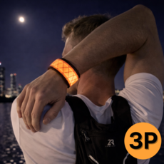 노베라 런닝 LED 암밴드 라이딩 야광 팔찌 밴드, 3세트, 오렌지