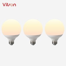 KS 비츠온 LED G95 볼램프 숏타입 12W, 3개, 전구색