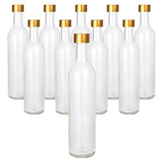 가인글로벌 와인300 투명병 + 스탬핑 숏캡 골드, 10개, 300ml
