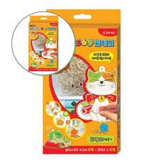 쌍문상회 썬데코 54300 아이클레이 종이나라 색종이 아모스글라스데코 아모스 고양이 글라스데코 - 40872EA, 본상품
