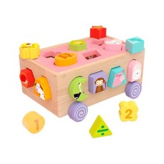 兒童益智玩具形狀配對盒：動物數字認知積木，寶寶早教啟蒙玩具, 1個