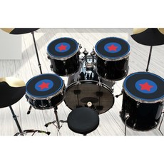 드럼 뮤트 고무 패드 연습 음소거 연습용 흡음 셀프 뮤트링 충격 흡수 액세서리, 1개, 01.록스타(5드럼 3심벌즈)