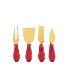 트와인 러스틱 홀리데이 세라믹 치즈나이프 4종 세트, 1개, Red + Gold