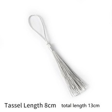 폴리에스터 실크 술 프린지 13cm 코튼 트림 바느질 커튼 액세서리 DIY 홈 웨딩 장식 32 개/팩, Light Gray