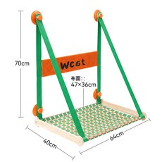 吸盤懸掛式手工編織透氣貓吊床, 1個, 綠色多巴胺