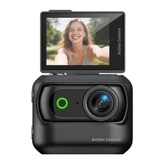 원플러스 울트라 HD 액션 카메라 플립 스크린 마그네틱 넥 스트랩 흔들림 방지 와이파이 썸 아웃도어, 05 Black
