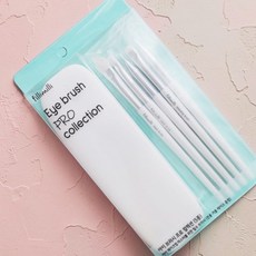 [아이메이크업 브러시 세트] 필리밀리 아이브러시 5종 프로컬렉션 극세사 인조모 베이스 포인트 라이너 블렌딩 언더 구성, 화이트, 1개