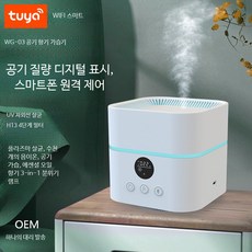 데스크탑용 공기청정기 가습기 올인원 기기 음이온 발생 UV 살균 Wi-Fi 기능 탁상용 공기청정기 환경가전, 대리석, 도장용 WiFi 버전