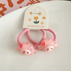 WEIWEIWEILAN 兒童動物髮圈 可愛壓克力髮飾 寶寶不傷髮髮繩 多巴胺造型髮圈