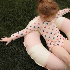 北歐系小愛心小碎花女童連身泳裝泳衣附帽