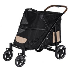 【Jopet】寵物推車 寵物手推車 橡膠輪胎 可上捷運 寵物外出 HB-02, 黑色, 1個