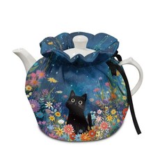 소노이에 카디널 버드 벚꽃 프린트 찻주전자용 면 티 코시 따뜻한 찻주전자 커버 가정용 주방 식탁 장식용 보온 주전자