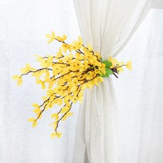 봄조화 햇살 커튼집게, 개나리, 2개