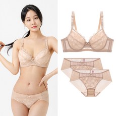 비너스 홑겹 C D E F G컵 빅 사이즈 브라 팬티 세트 1+2P