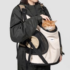 레브망 반려동물 강아지 고양이 앞가방 백팩 캐리어 이동 가방 슬링백 산책가방 포대기, 밀크브라운, 1개
