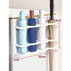 無品牌 雨傘收納架傘架收納掛鉤雨傘架放傘置物架神器家用門口壁掛式置掛, 1個, 草蔥白4格不帶鉤 送掛鉤2