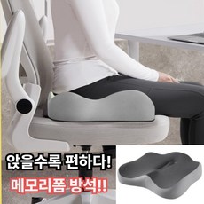 로니온 메모리폼 꼬리뼈 편안한 엉덩이 방석, 차콜그레이