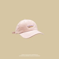 2026新款 鴨舌帽 米色工裝刺繡字母休閒軟頂棒球帽 男女戶外遮陽, 1個, 粉色,可調節