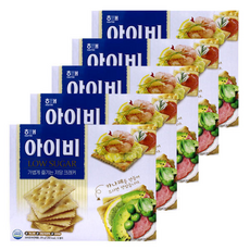 해태 아이비 저당 크래커 간식 과자 안주 비스켓, 309g, 5개