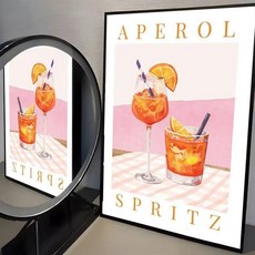 와인 아페롤 스프리츠 포스터 셀프 접착 스티커는 벽면에 적합하며 방수 방습 기능이, C. z16