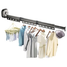 吸盤曬衣架 折疊曬衣架 超吸力 堅固 折疊伸縮曬衣架 壁掛晾衣架, 吸盤晾衣架, 槍灰