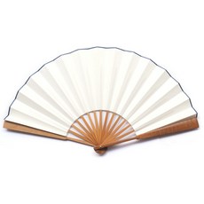汶采 仿古竹節折扇/摺扇/扇子，素白宣紙扇面，長33CM, 詳見包裝, 詳見包裝