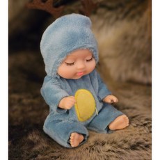 리본 돌 귀여운 10cm 인형 잠자는 아기 인형 애착 인형 인테리어소품 키덜트 선물, 사슴 아기인형, 1개