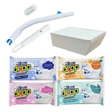 이지드롭 시즌3 변기크리너 핸들1개 + 케이스1개 + 리필브러쉬 4팩(48개입) 향4종 4개, 시그니처4가지색상