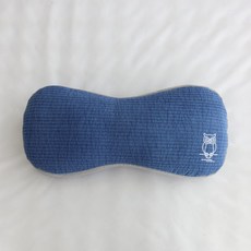 아르떼베딩 부엉이 풍수 자수 경추 목 메밀베개, 1개, 부엉이 땅콩 메밀베개(블루)