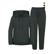 데니스골프 밍크기모 레터링 후드티 + 와이드밴딩팬츠 2종세트