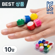 아네드 KC인증 공기알 색동 정품 공깃돌 케이스 포함, 10개