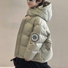 지디오 주니어 남아 패딩 점퍼 생활방수 유니크 소매 겨울 후드 아우터 잠바