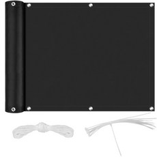 차광막 야외 그늘막 타포린 방수 천막 자외선 차단 파티오 발코니 데크용 캠핑용 텐트용, 블랙