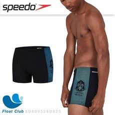Speedo 男 運動四角泳褲 達斯維達 黑/星際藍