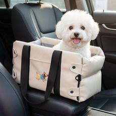 Curious Pony 강아지 이동가방 강아지 카시트 강아지 가방 이동가방, 1개, 크림화이트