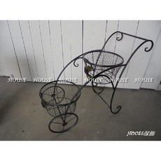 House傢飾 台南佳里推車造型鐵製玫瑰二格花器 限量款