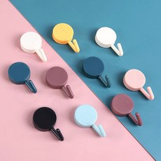 벽면 소품 정리 접착 후크 10개 컬러 미니 소품 걸이 주방, 1개, 화이트.블랙