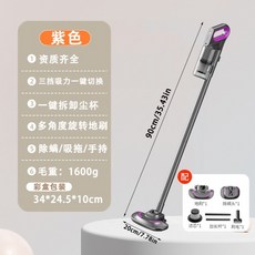手持無線吸塵器 立式多功能 大功率超強吸力 三合一車用吸塵器 小型吸塵器, 紫罗兰色,拖布*1（单配件）