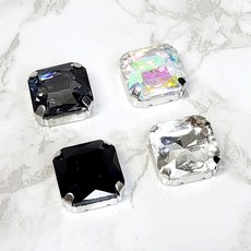 18mm정사각 캡보석 (5개), 검정