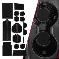 CupHolderHero 렉서스 RX 350 액세서리 2016-2024와 호환 - 프리미엄 맞춤형 내부 미끄럼 방지 먼지 방지 컵 홀더 인서트 센터 콘솔 라이너 매트 도어 포켓, 그레이 트림