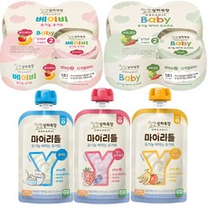상하목장 유기농 베이비요거트 딸기바나나 4개+사과당근 4개 +마이리틀 플레인1+딸기 블루베리 1+사과 바나나 1