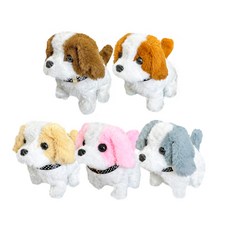 仿真電動小狗 玩具狗 仿真走路 趣味小狗 音樂玩具 遛狗 兒童玩具, 1個, 顏色隨機出貨,十字螺絲起子, 粉色、棕色、米色、藍色、橘色(五款顏色隨機出貨)