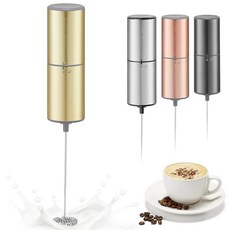 엘엠웨이 전기 우유 거품기 커피용 스테인리스 스틸 핫 초콜릿 말차 단백질 파우더 본체가 있는 미니 폼 메이커(배터리는 스탠드 없이 작동), 2  Battery Operated Without St, 1개