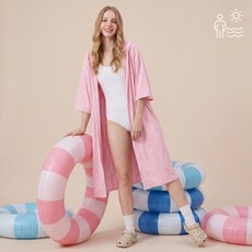 女式超大號沖浪速乾浴袍斗篷游泳浴巾吸水不掉毛保暖潛水沙灘巾, 粉紅色