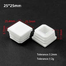 흰색 PP 플라스틱 테이블 의자 발 커버 15x15 100x100mm 사각형 파이프 플러그 보호 가구 Thickenes Leg Pa, 04 80Pcs, 10 25x25mm