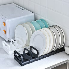 편한생활연구소 조절형 접시정리대, 블랙, 1개