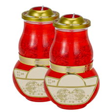 2號葫蘆紅色果凍蠟燭一箱12對 祭祀祖先 葫蘆造型 祭拜蠟燭, 1箱